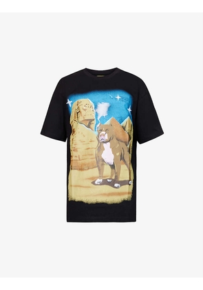 Airbrush Pitbull graphic-print cotton-jersey T-shirt