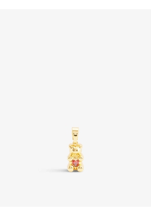Smiley Bear 18ct yellow gold-plated brass pendant