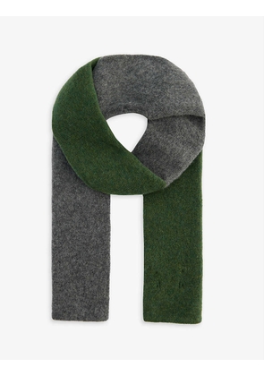 Laser colour-block wool scarf