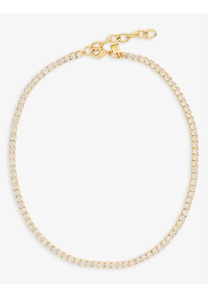 Serena Tennis 18ct yellow gold-plated cubic zirconia necklace