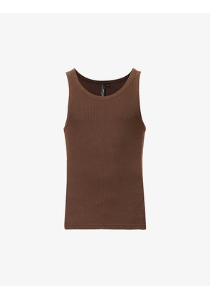 Slim-fit ribbed stretch-cotton tank top