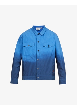 Density ombré-faded wash cotton-blend jacket