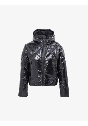 Mirror-effect quilted shell jacket