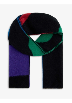 Paradise colour-block wool scarf