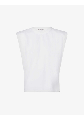Eva padded-shoulder cotton-jersey T-shirt