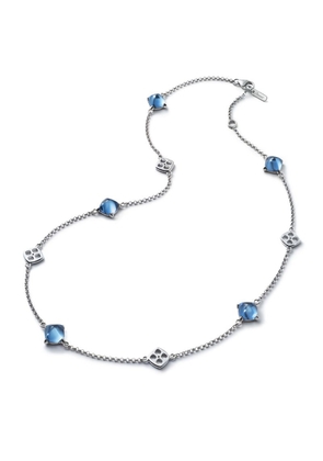 Baccarat Sterling Silver Mini Medicis Riviera Blue Necklace