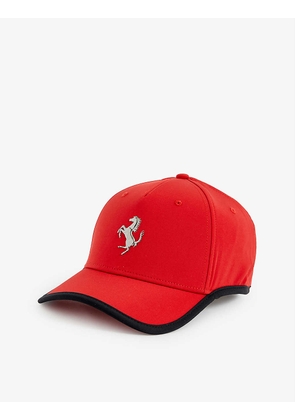 Logo-plaque stretch-woven baseball cap