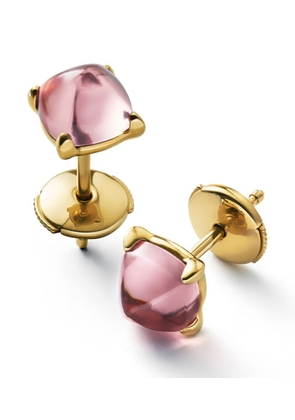 Baccarat Gold Vermeil Mini Medicis Pink Stud Earrings