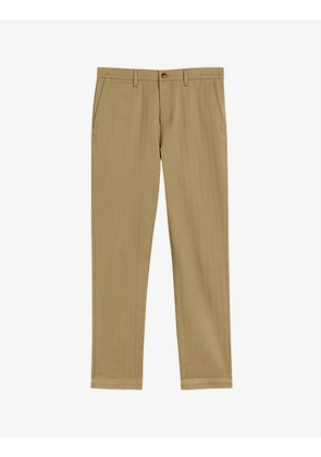 Poro Irvine-fit textured stripe stretch-cotton trousers