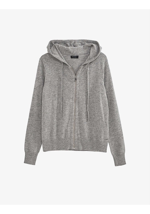Hooded long-sleeved cashmere hoody
