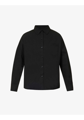 Logo-embroidered relaxed-fit cotton-poplin shirt