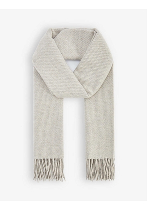 Melby raw-hem cashmere-knit scarf