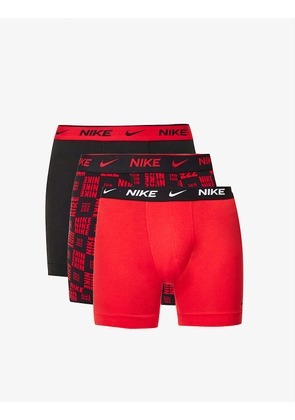 Logo-print mid-rise pack of three stretch-cotton boxers