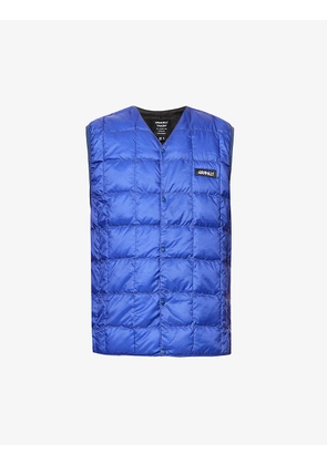 Brand-appliqué quilted shell gilet