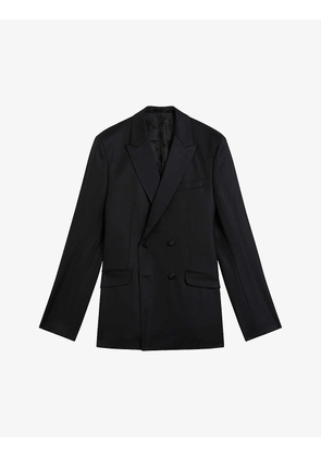 Lagan double-breasted slim-fit wool-blend suit jacket