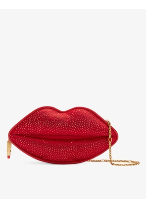 Lips recycled polyester-blend clutch bag