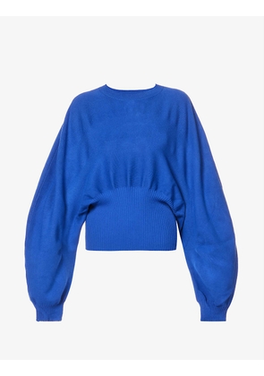 Balloon-sleeves knitted jumper
