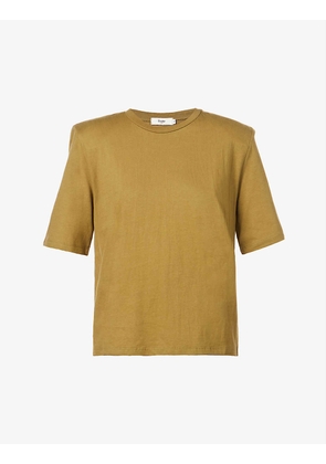 Carrington padded-shoulder organic-cotton T-shirt