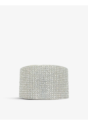 Pre-loved silver-plated and crystal cuff bracelet