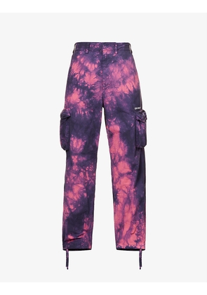 Bounce tie-dye relaxed-fit straight-leg cotton-canvas trousers