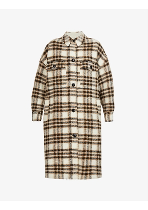 Fontizi check-print wool-blend coat