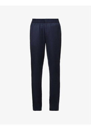 Regular-fit mid-rise wool trousers