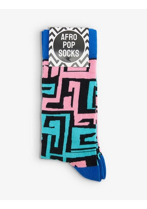 Street Life graphic-print stretch-cotton blend socks