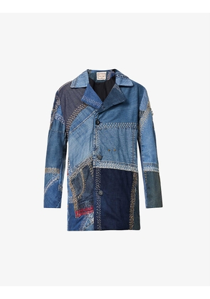 Jacob patchwork-panelled relaxed-fit denim pea coat