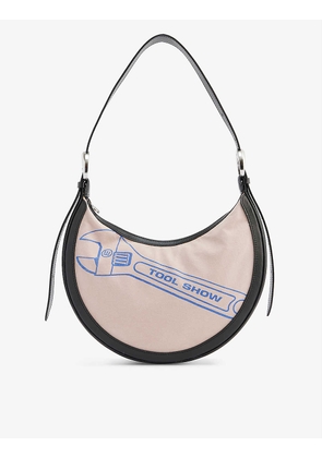 Eclips recycled cotton and leather shoulder bag