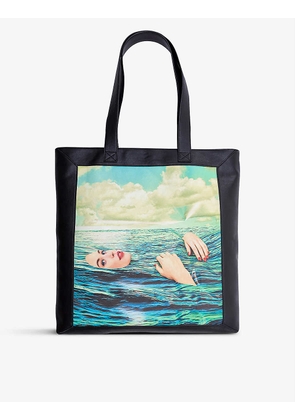 Seletti wears Toiletpaper Seagirl canvas and faux-leather tote bag