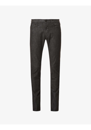 Slim-fit brand-patch mid-rise stretch-denim jeans