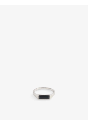 Lennox sterling-silver and onyx thin ring