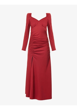 Ophelia long-sleeved rayon-blend midi dress
