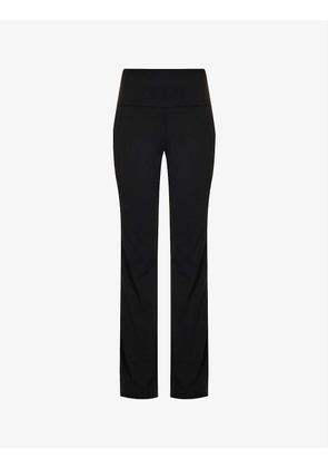 Yoga flared-leg high-rise stretch-jersey trousers