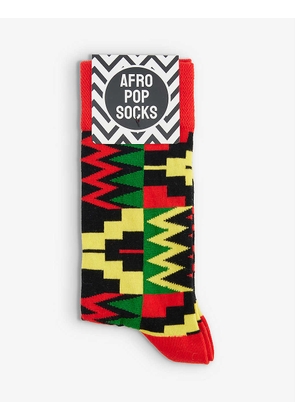 Zion graphic-print stretch-cotton blend socks