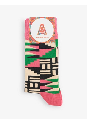 Scholar graphic-print stretch-cotton blend socks