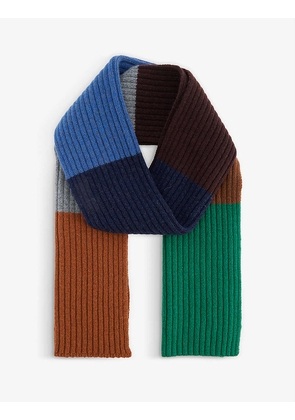 Color Blocks in Space wool-knit scarf