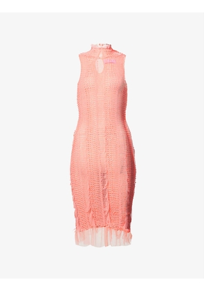 Angel fringed mesh woven mini dress