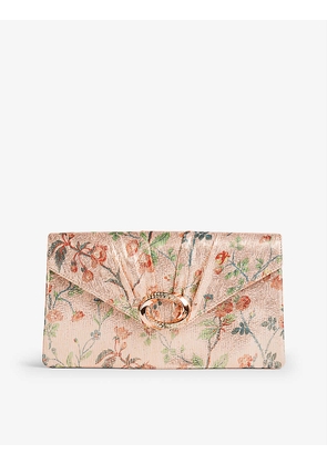 Serena floral-print silk-blend clutch bag
