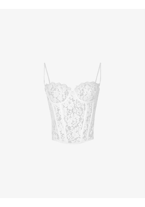 Mila floral stretch-lace corset top