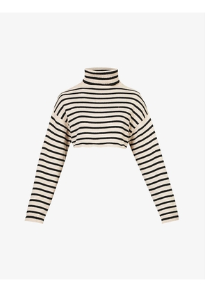 Athina striped cropped knitted top