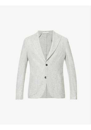 Single-breasted peak-lapel wool and cashmere-blend jacket