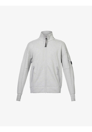 Diagonal Fleece funnel-neck regular-fit cotton-jersey sweatshirt