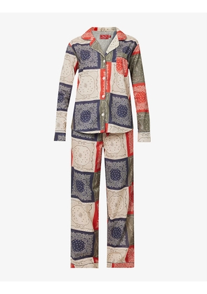 Bandana-print long cotton pyjamas
