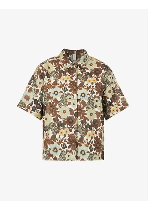 Floral-print woven shirt