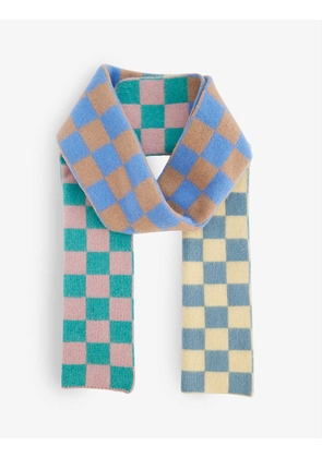 Cosmic Checkerboard wool-knit scarf