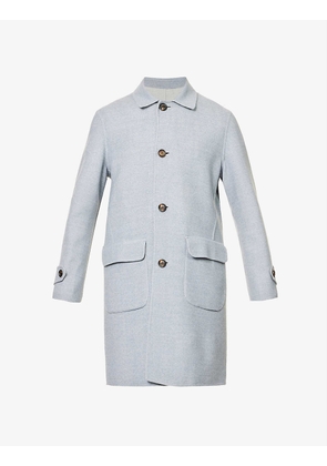 Reversible single-breasted wool coat