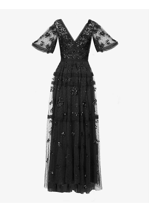 Shimmer Primrose sequin-embellished woven maxi dress