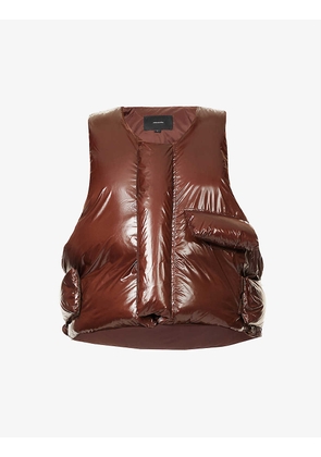Pillow padded boxy-fit shell-down gilet