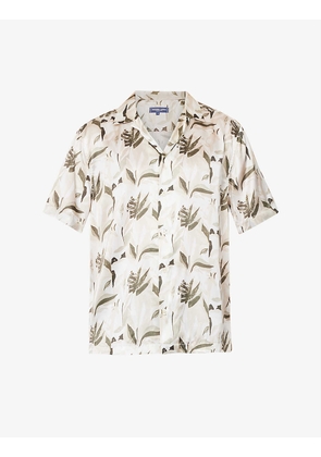 Roberto Trópico leaf-print regular-fit silk shirt
